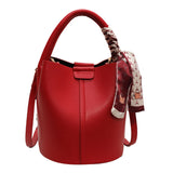 Chic-Red-Bucket Bag - VibeSoothe