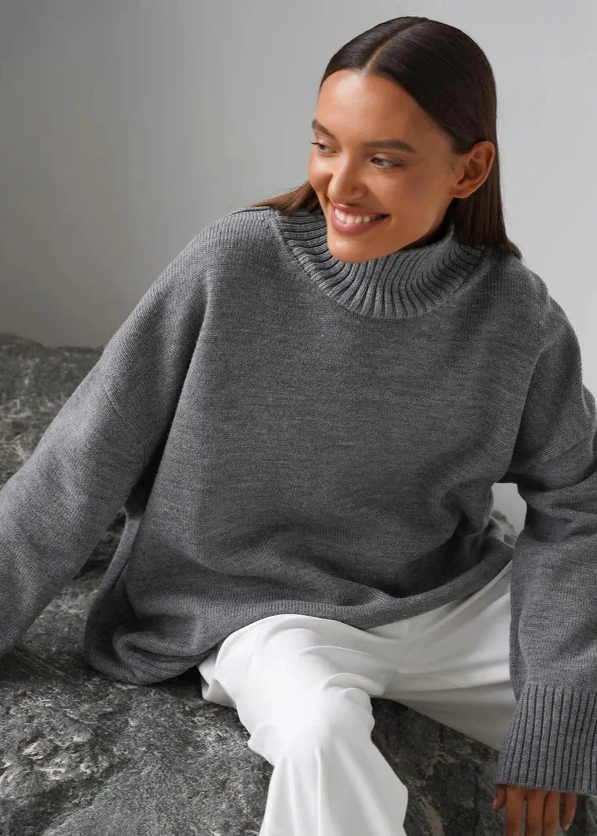 Cozy Solid Turtleneck Sweater