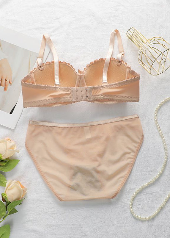 Clara Nude Lace Lingerie Set – Padded Underwire Bra and Panty