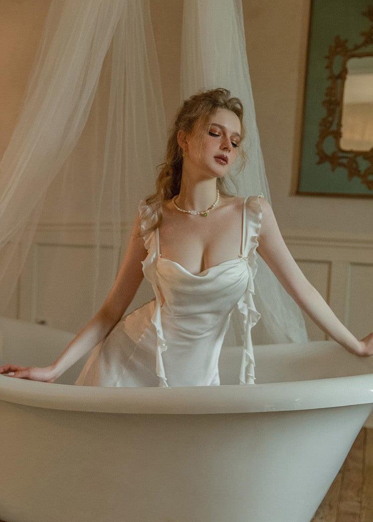 Desire Whisper Backless Satin Pajama Dress