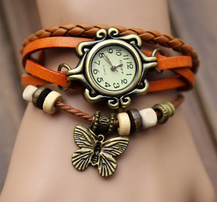 Cowhide winding bracelet watch - VibeSoothe