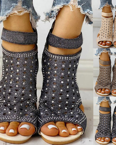 Rhinestones Summer Sandals - VibeSoothe