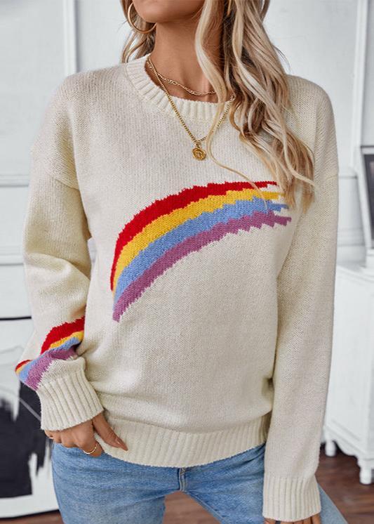 Rainbow Dreams - Cozy Knit Pullover Sweater