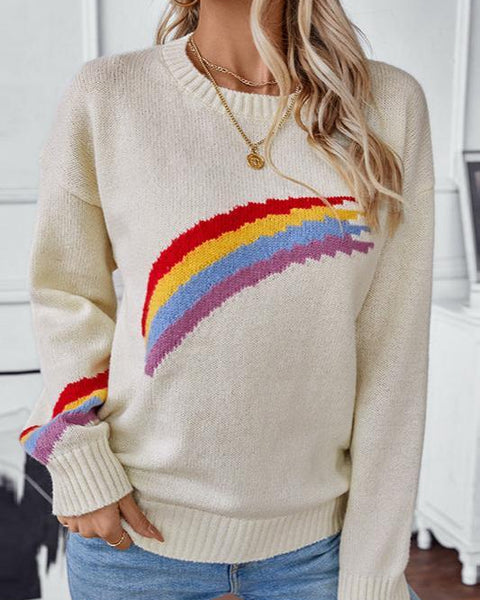 Rainbow Dreams - Cozy Knit Pullover Sweater