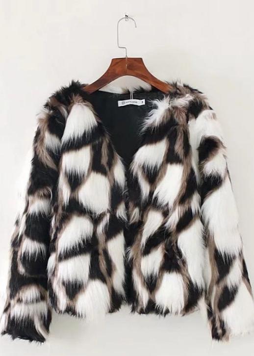 Multi-Tonal Faux Fur Coat