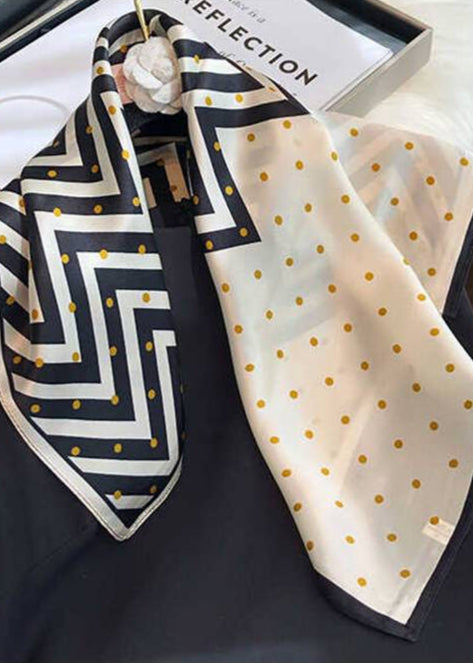 Dotline Charm - 100% Silk Square Scarf 55x55cm