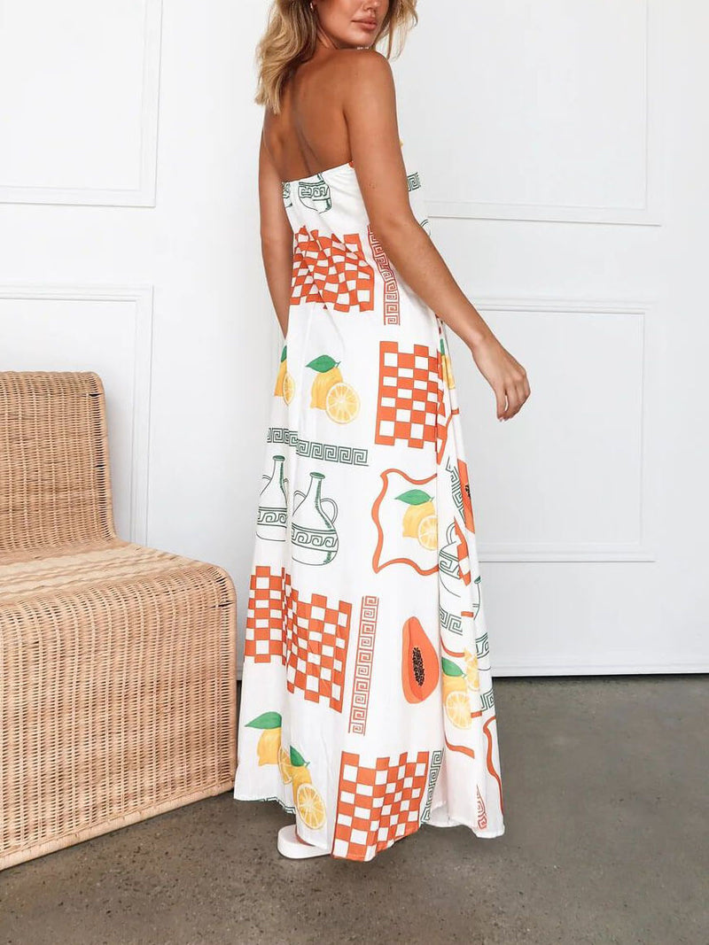 Amara - Printed Maxi Dress - VibeSoothe