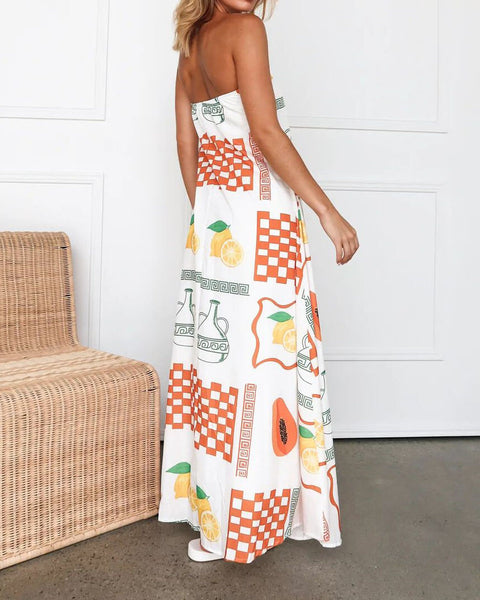 Amara - Printed Maxi Dress - VibeSoothe