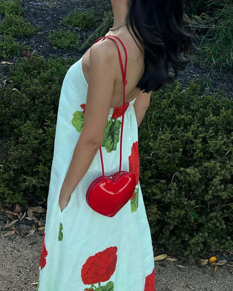 Red Bloom - Geranium Strapless Maxi Dress