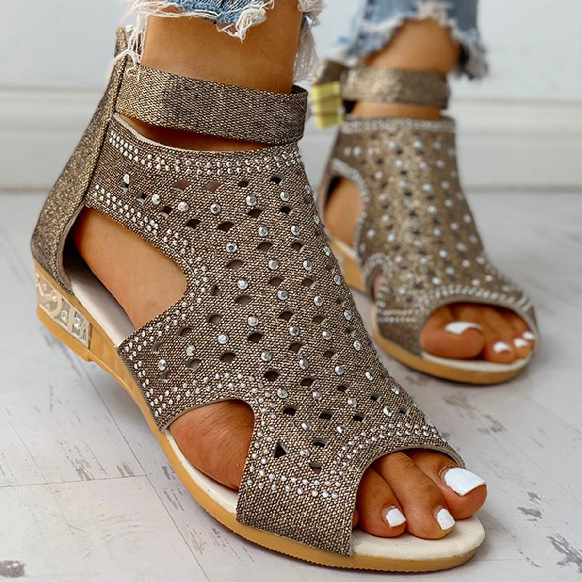 Rhinestones Summer Sandals - VibeSoothe