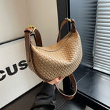 Woven-Style Shoulder Bag - VibeSoothe