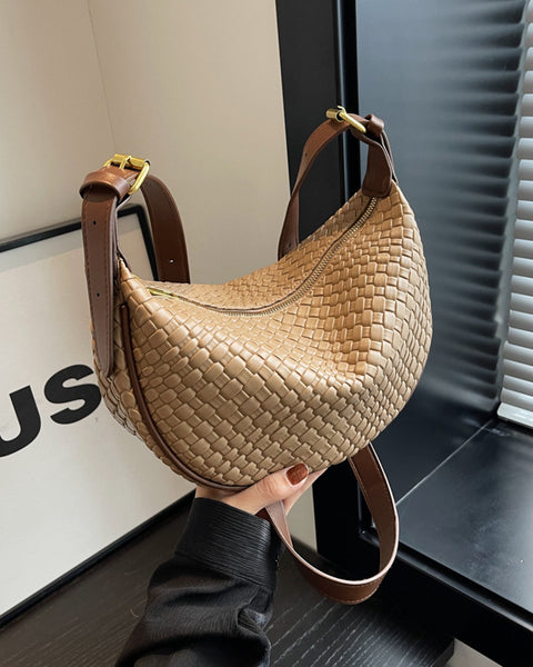 Woven-Style Shoulder Bag - VibeSoothe