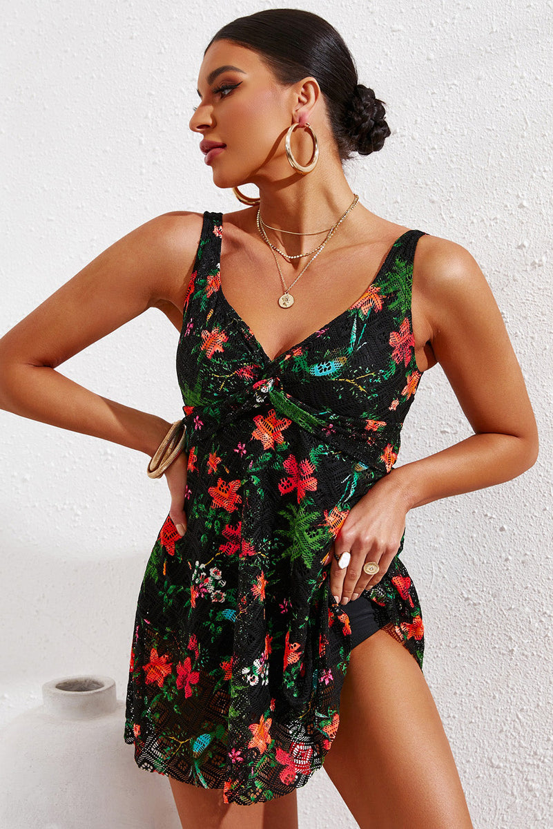 Fiorella Twist Swim Dress - VibeSoothe