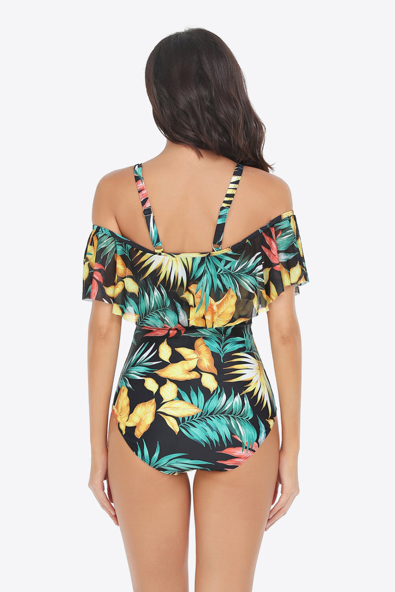 Zelda Botanical Print One-Piece Swimsuit - VibeSoothe