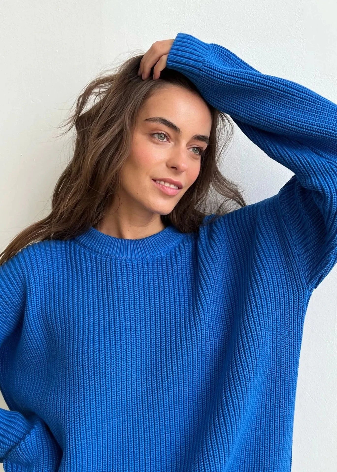 Vibrant Round Neck Oversized Sweater