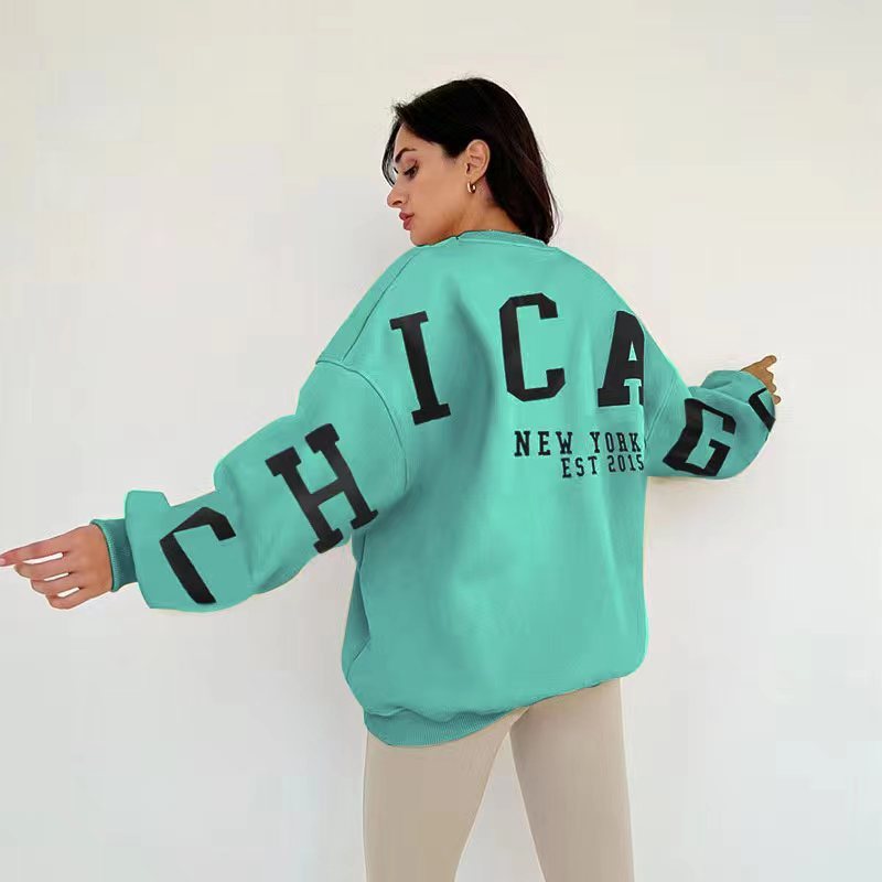 Women's Letter Printed Long Sleeve Pullover