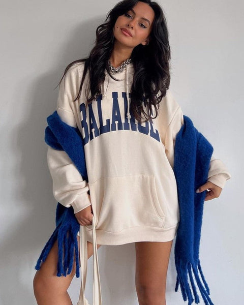 Balance Oversized Hooded Sweatshirt - Cozy & Bold Statement Look