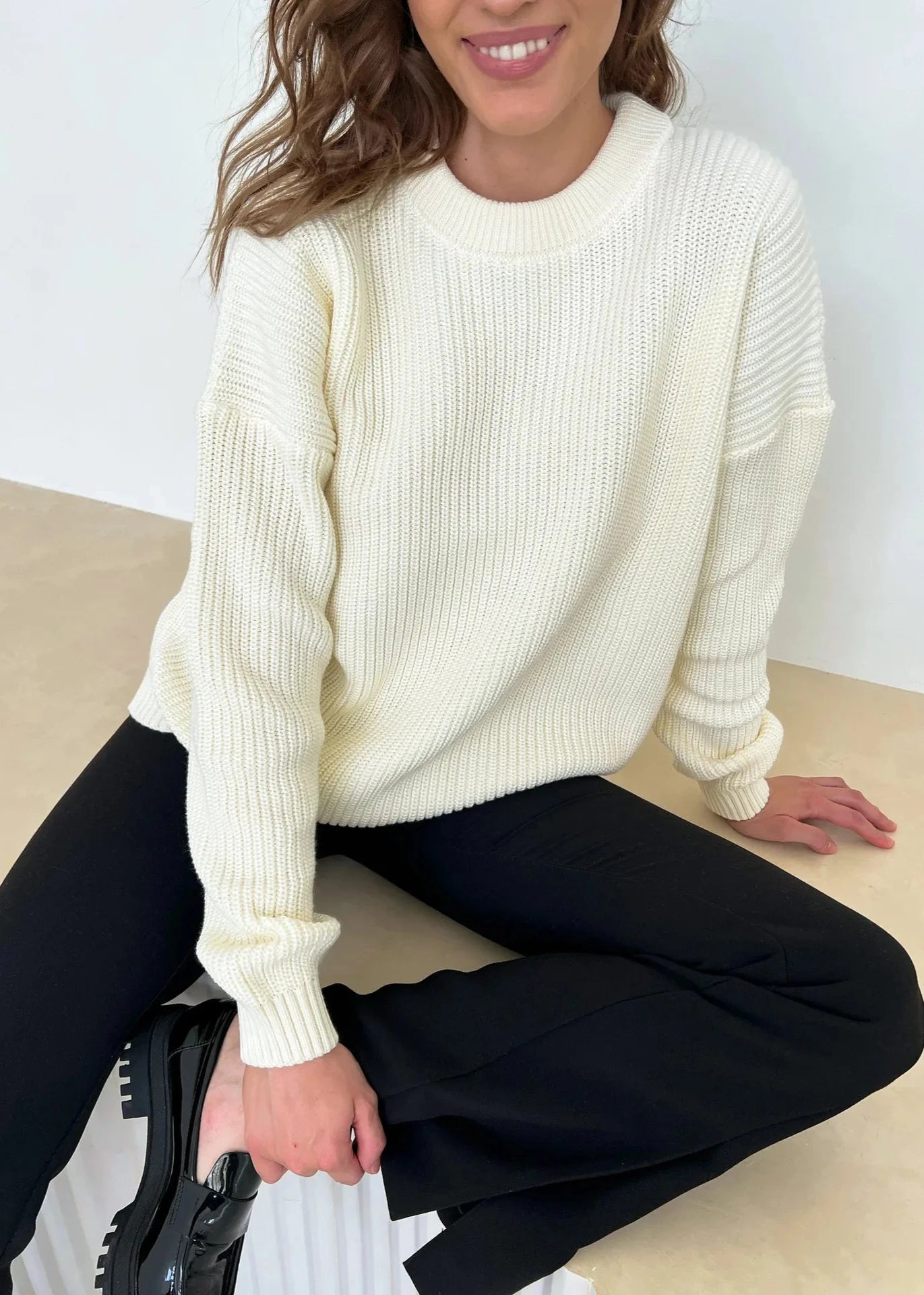 Chic Round Neck Loose Sweater