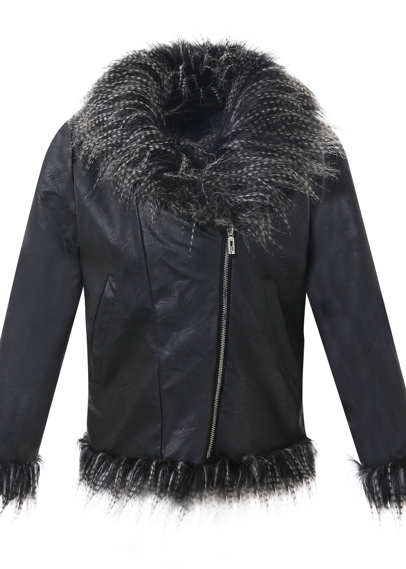 Luxe Raccoon-Trim Sheepskin Jacket