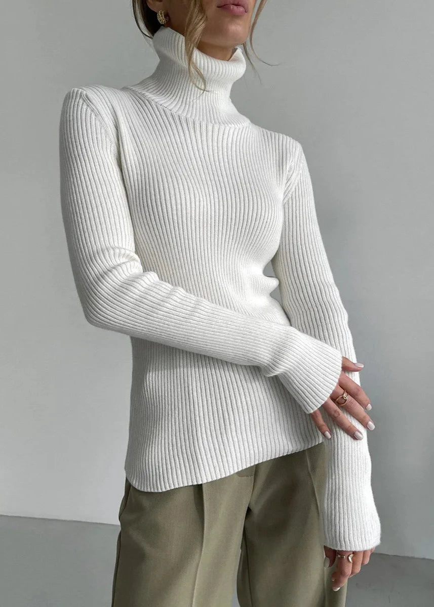 Tijdloze Slim-Fit Turtleneck Trui - Klassieke Chic voor Dames