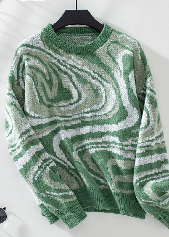 Swirling Pattern Jacquard Sweater