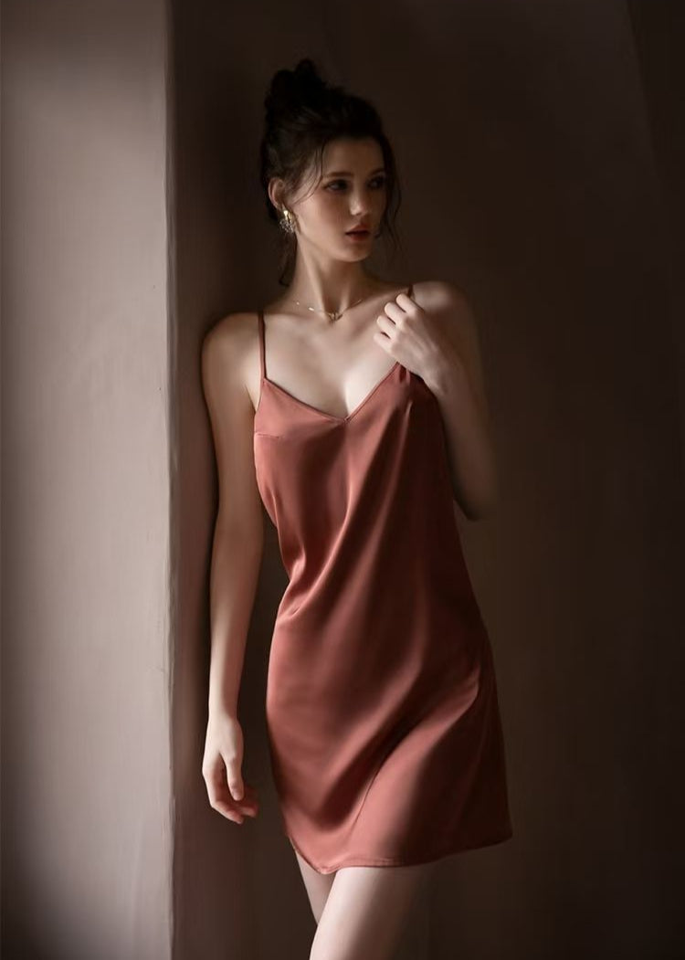 Scarlet Whisper - Backless Satin Nightdress