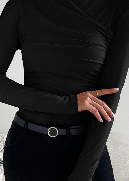 Chic Pleated Long Sleeve Top