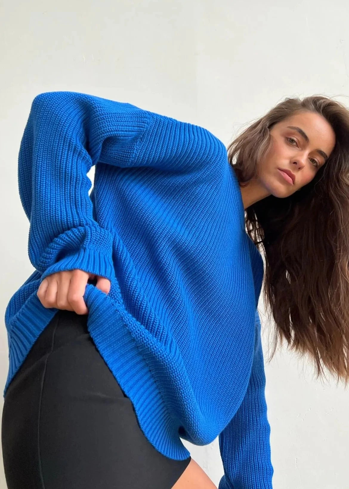 Vibrant Round Neck Oversized Sweater