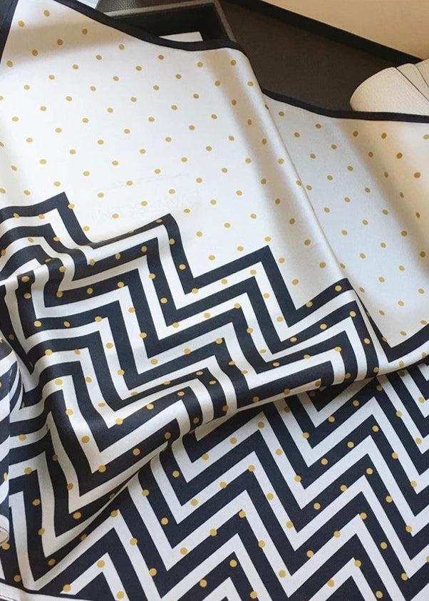 Dotline Charm - 100% Silk Square Scarf 55x55cm