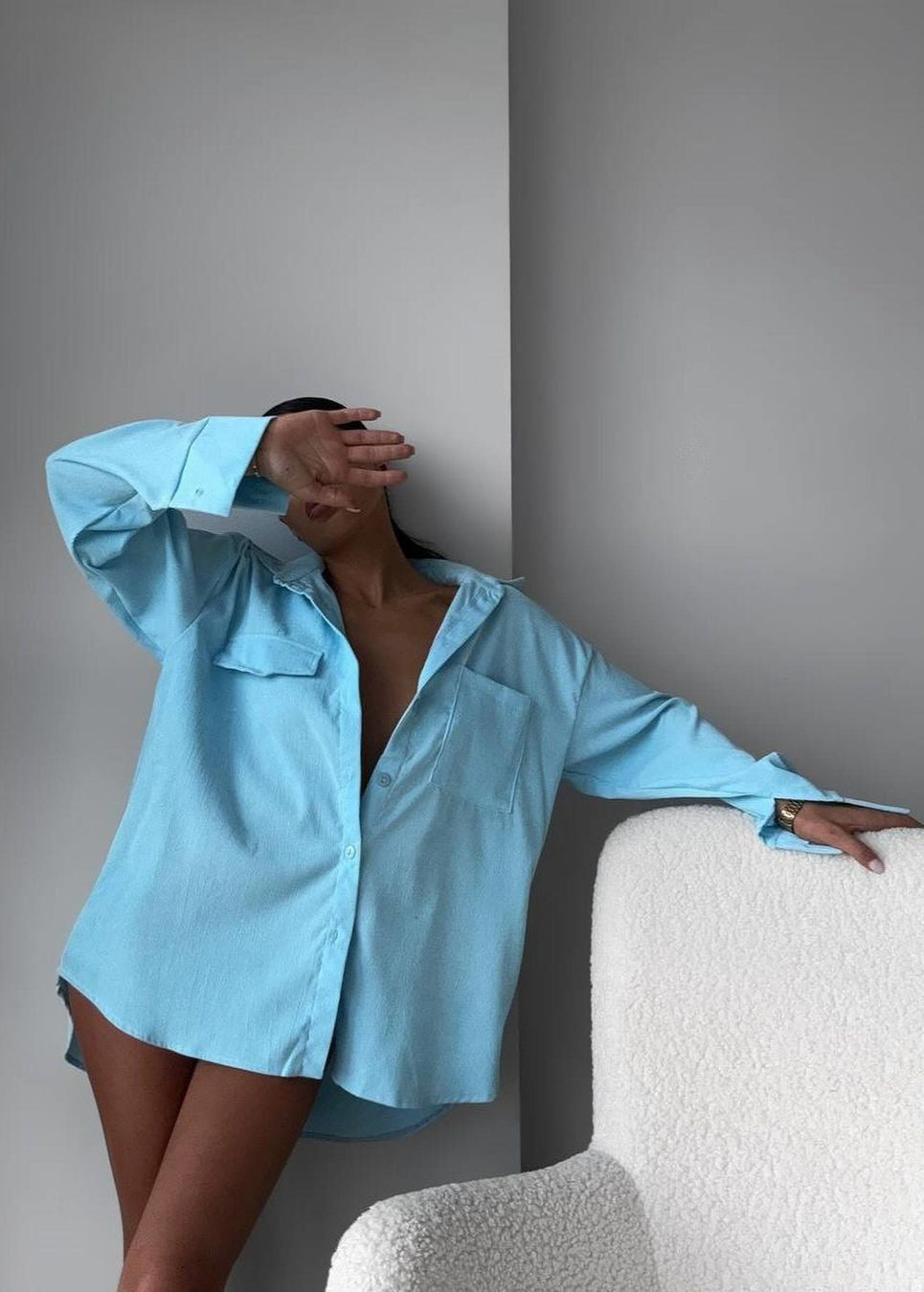 Glacier Ease - Camicia Oversize con Bottoni