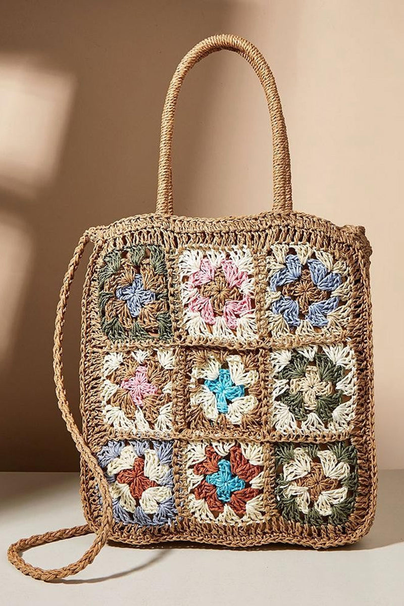 Boho-Quilt Woven Tote - VibeSoothe