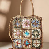 Boho-Quilt Woven Tote - VibeSoothe