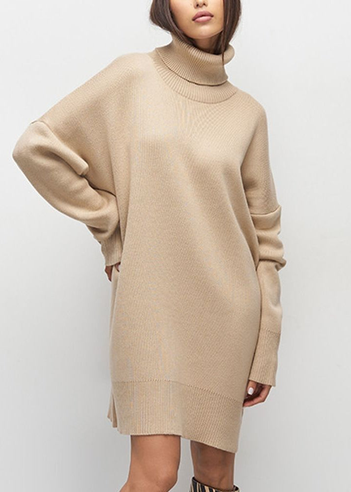 Vestido Suéter de Cuello Alto de Punto Harper – Suéter Oversize de Manga Larga