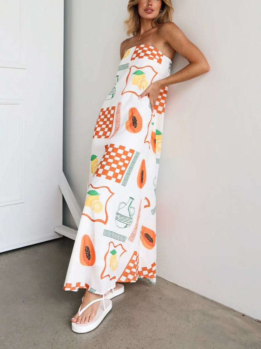 Amara - Printed Maxi Dress - VibeSoothe