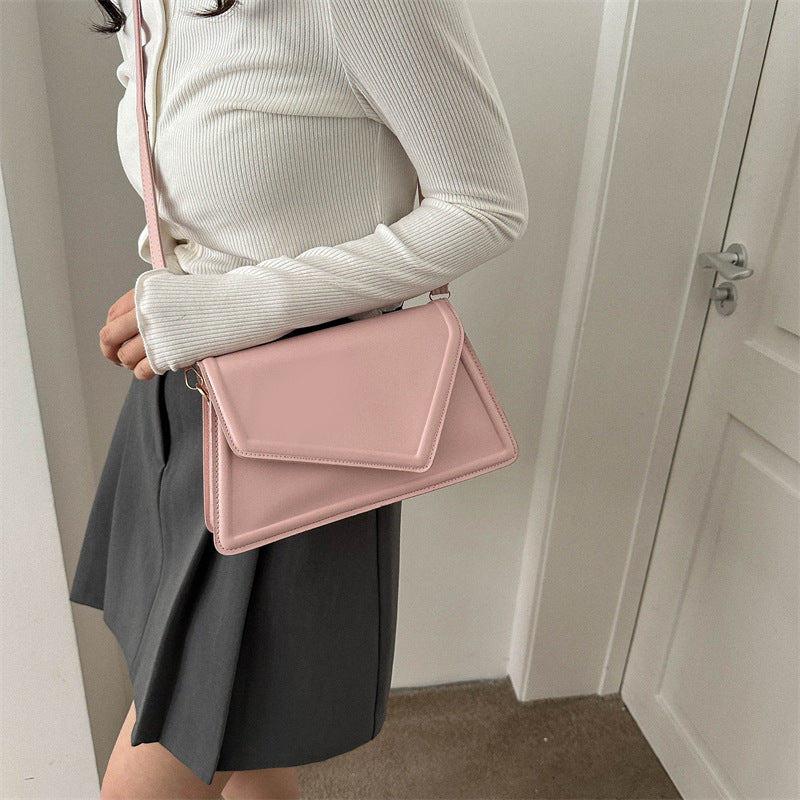 Textured Fashion Solid Color Shoulder Messenger Bag