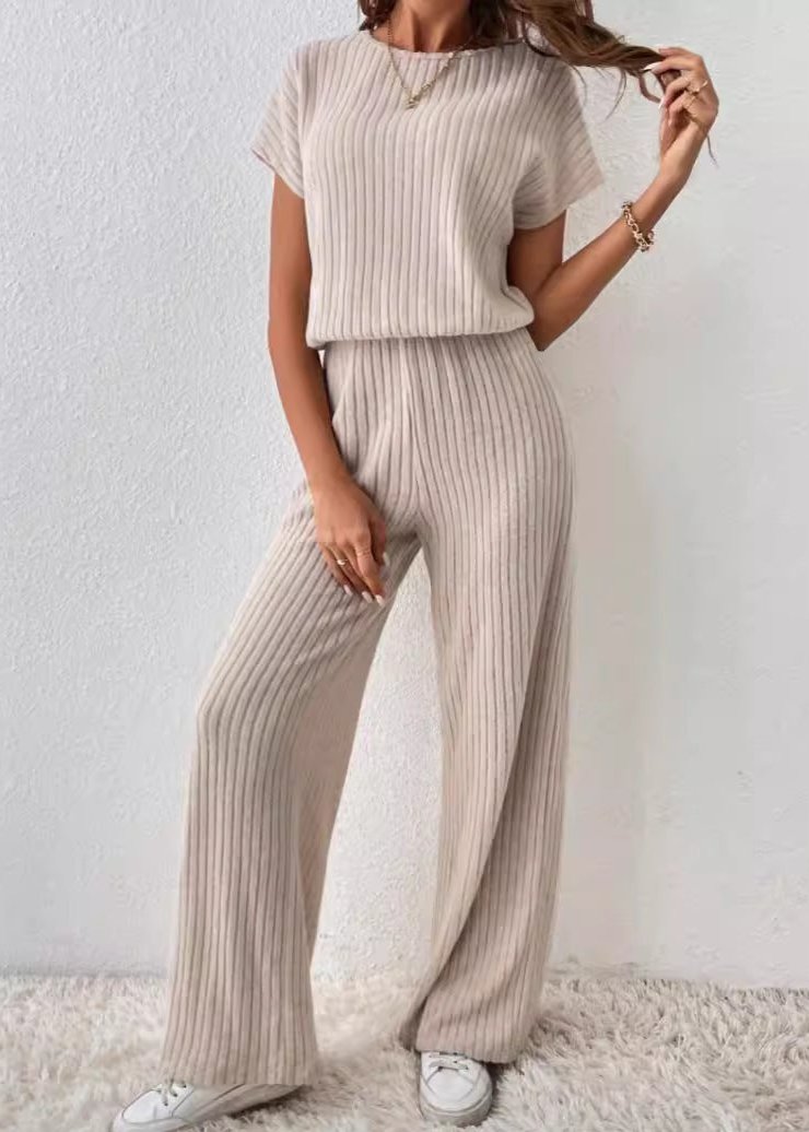 Soft Serenity - Ribbed Knit Two-Piece Set