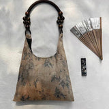 Zen-Bamboo-Leaf-Print Tote - VibeSoothe