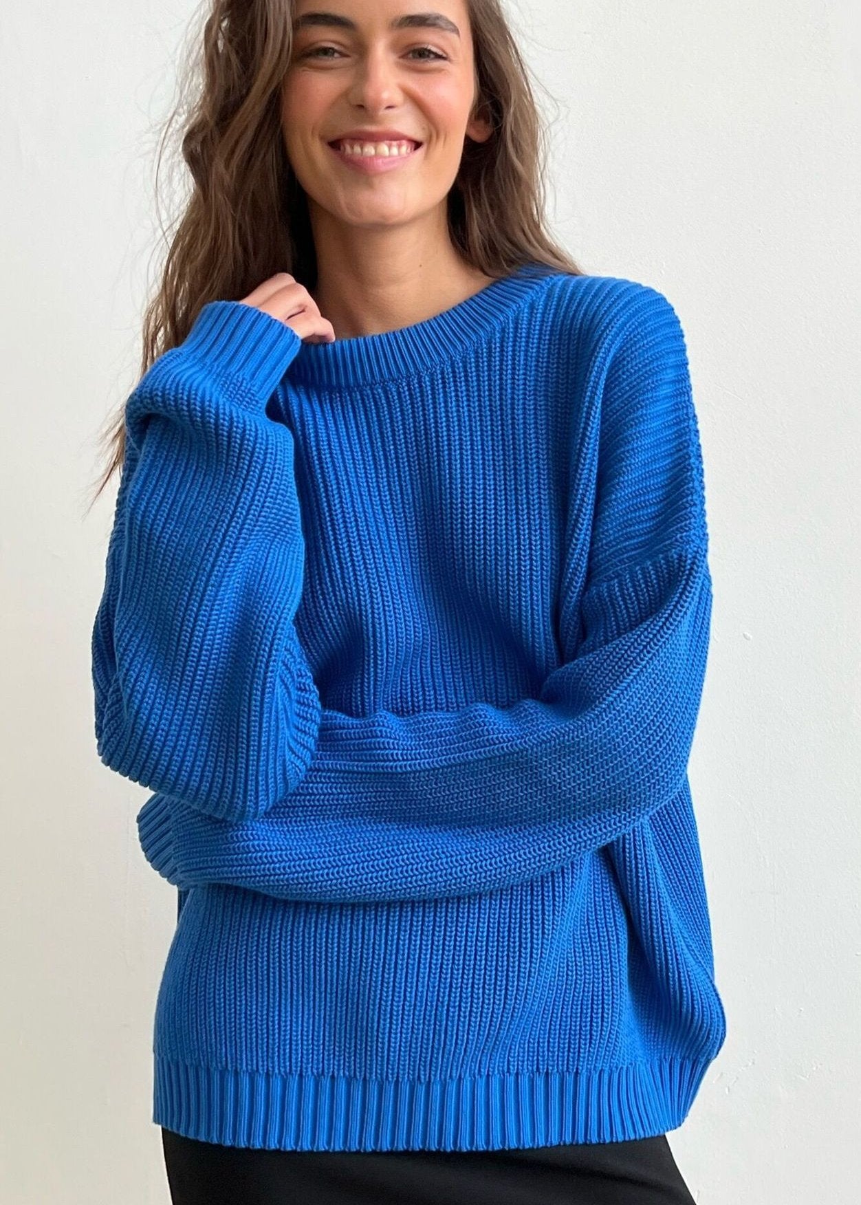 Vibrant Round Neck Oversized Sweater