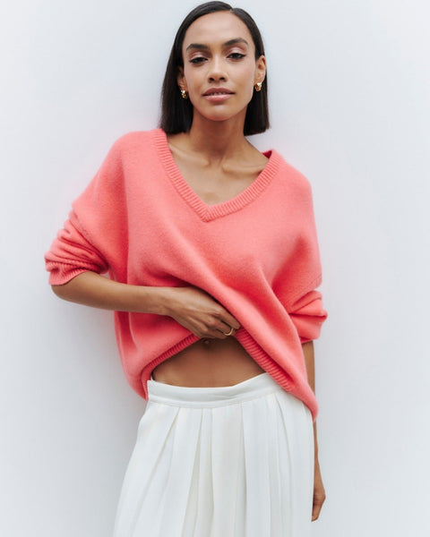 Cozy V-Neck Loose Knit Sweater