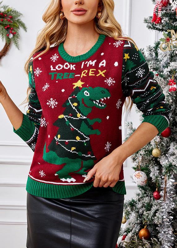 Dinosaur Christmas Tree Sweater - VibeSoothe