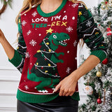 Dinosaur Christmas Tree Sweater - VibeSoothe