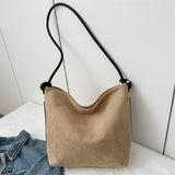 Frosted-Suede-Shoulder-Tote - VibeSoothe