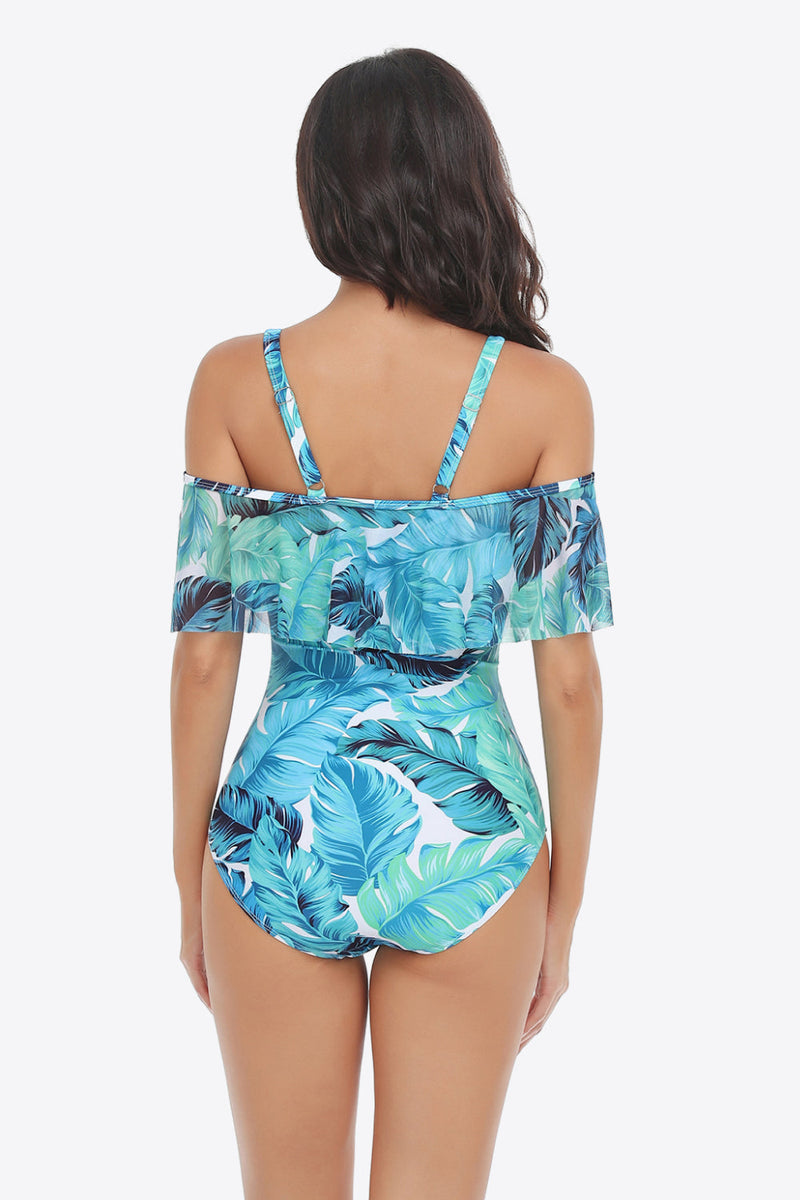 Zelda Botanical Print One-Piece Swimsuit - VibeSoothe