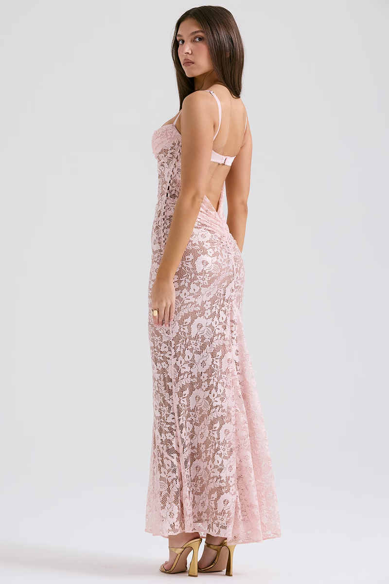 Sofia Lace Backless Maxi Dress