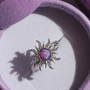  Silver-Purple Sun Opal Ring