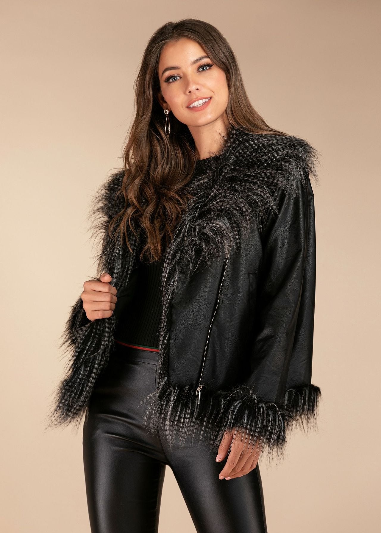 Luxe Raccoon-Trim Sheepskin Jacket