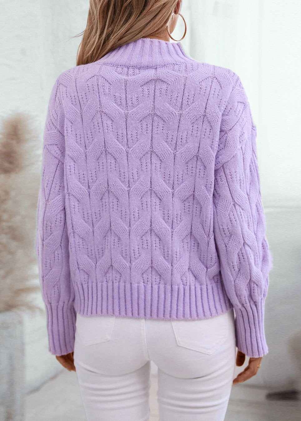 Cozy Textured Mock Neck Pullover