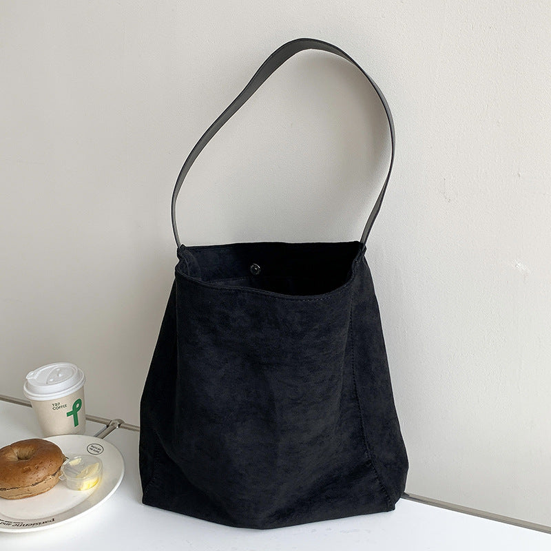 Minimalist-Chic Suede Tote