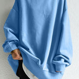 Women's Pullover Round Neck Loose Sweater - VibeSoothe