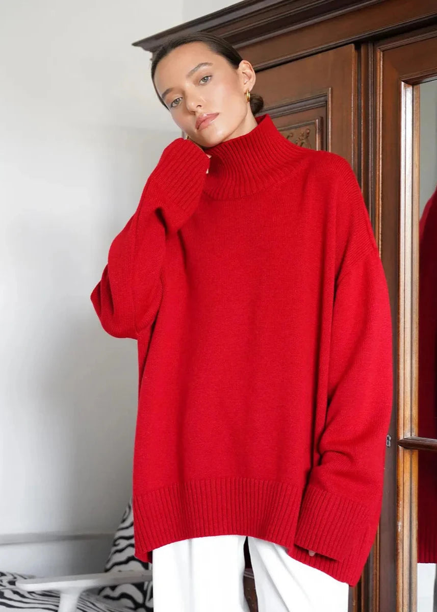 Cozy Solid Turtleneck Sweater